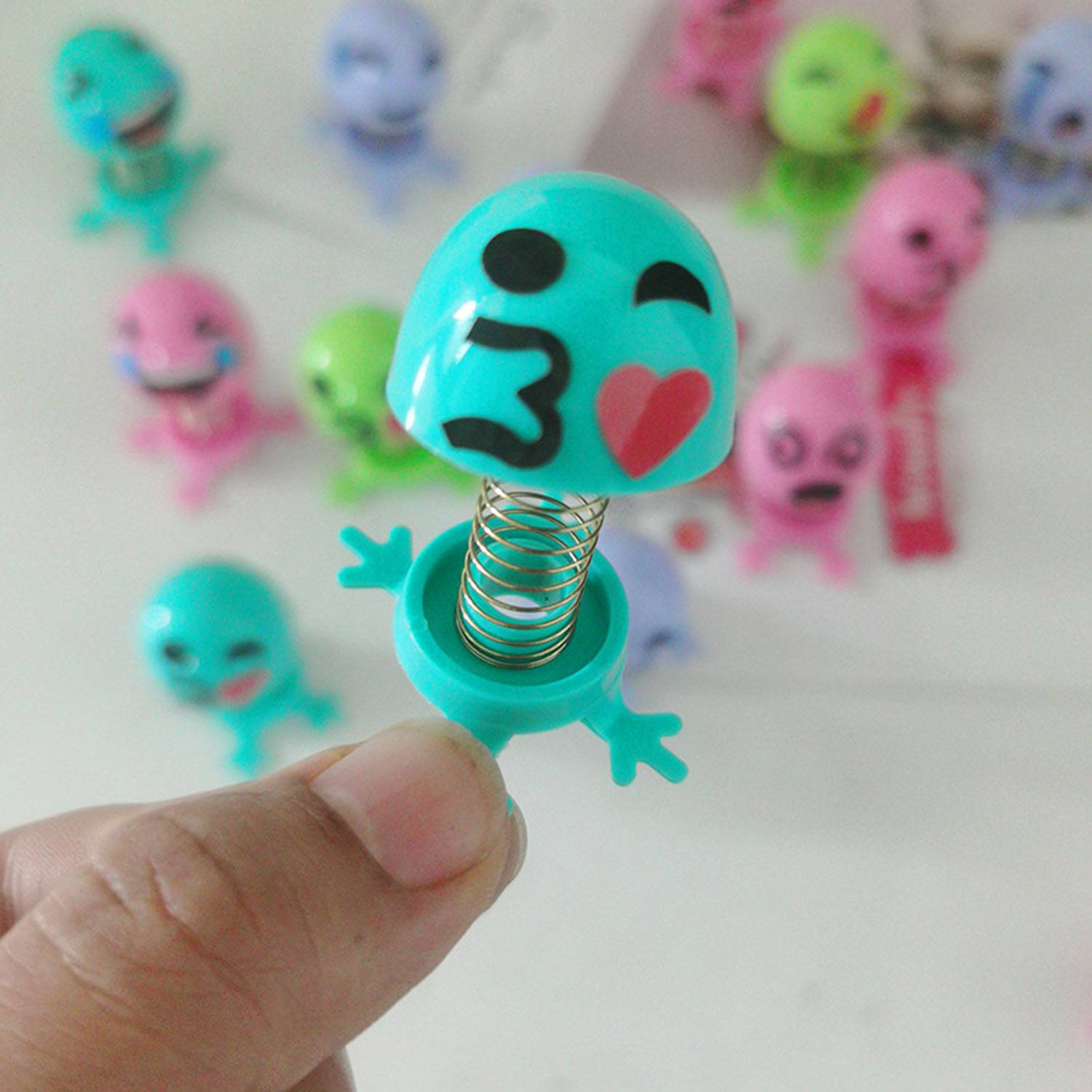 Compact Cute Plastic Bouncing Spring Toy Desk Ornament 4