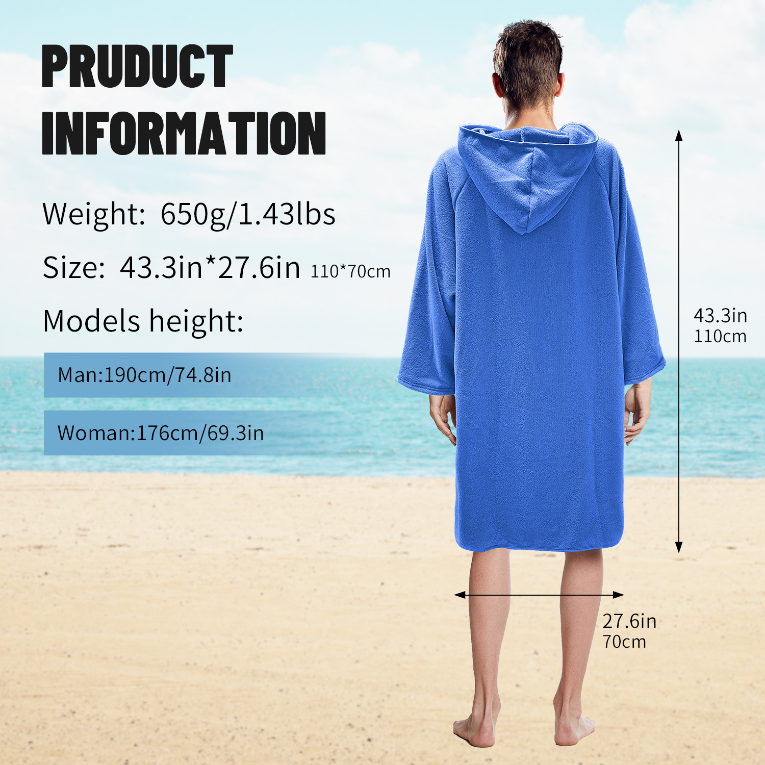 Surf Poncho Zipper Towel Hoodie 16