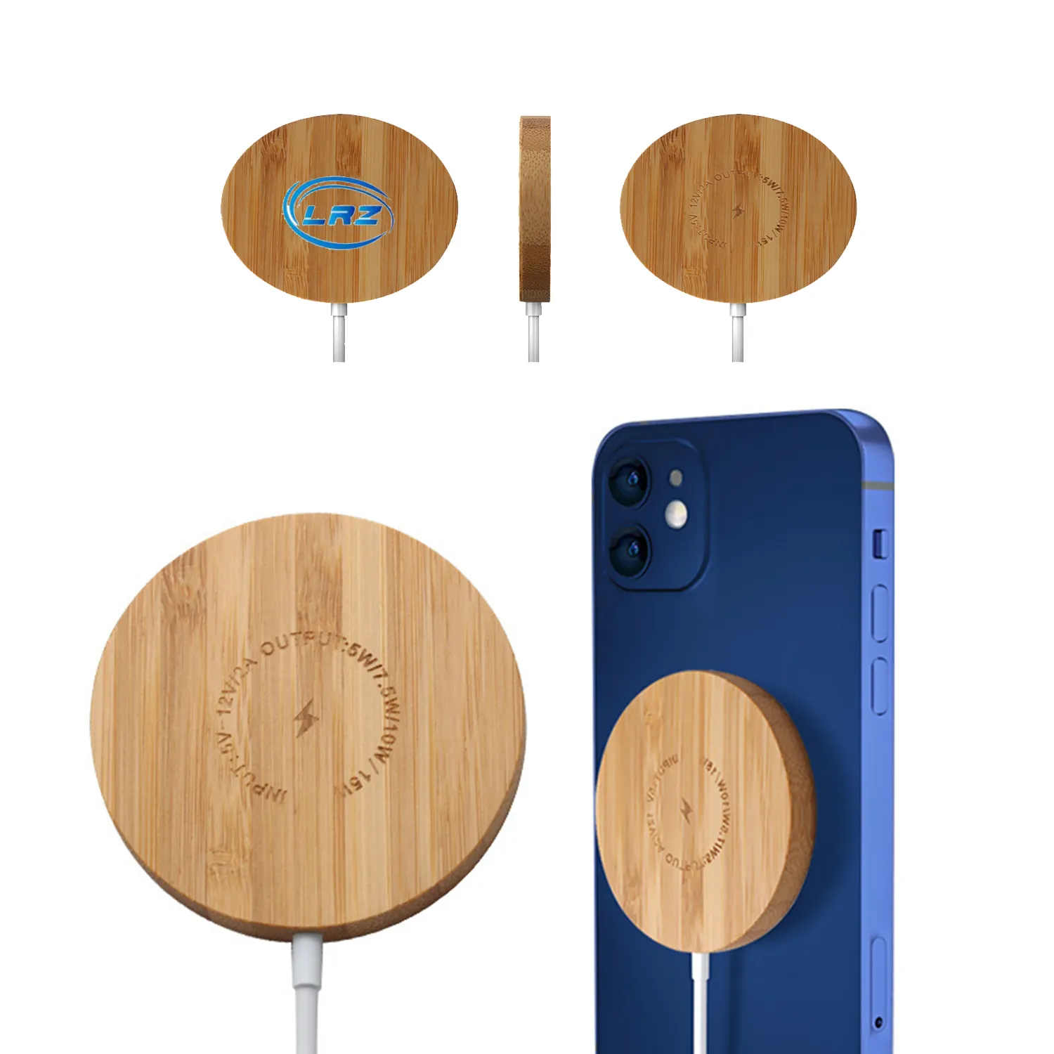 Bamboo Magnetic Wireless Charger 6