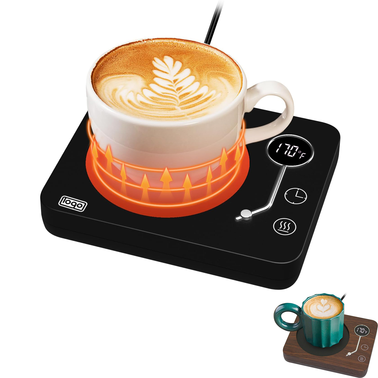 30W 3 Temperature Settings Auto Shutoff PC Mug Warmer 2