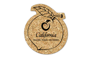 Peach Cork Coaster 4PC 4