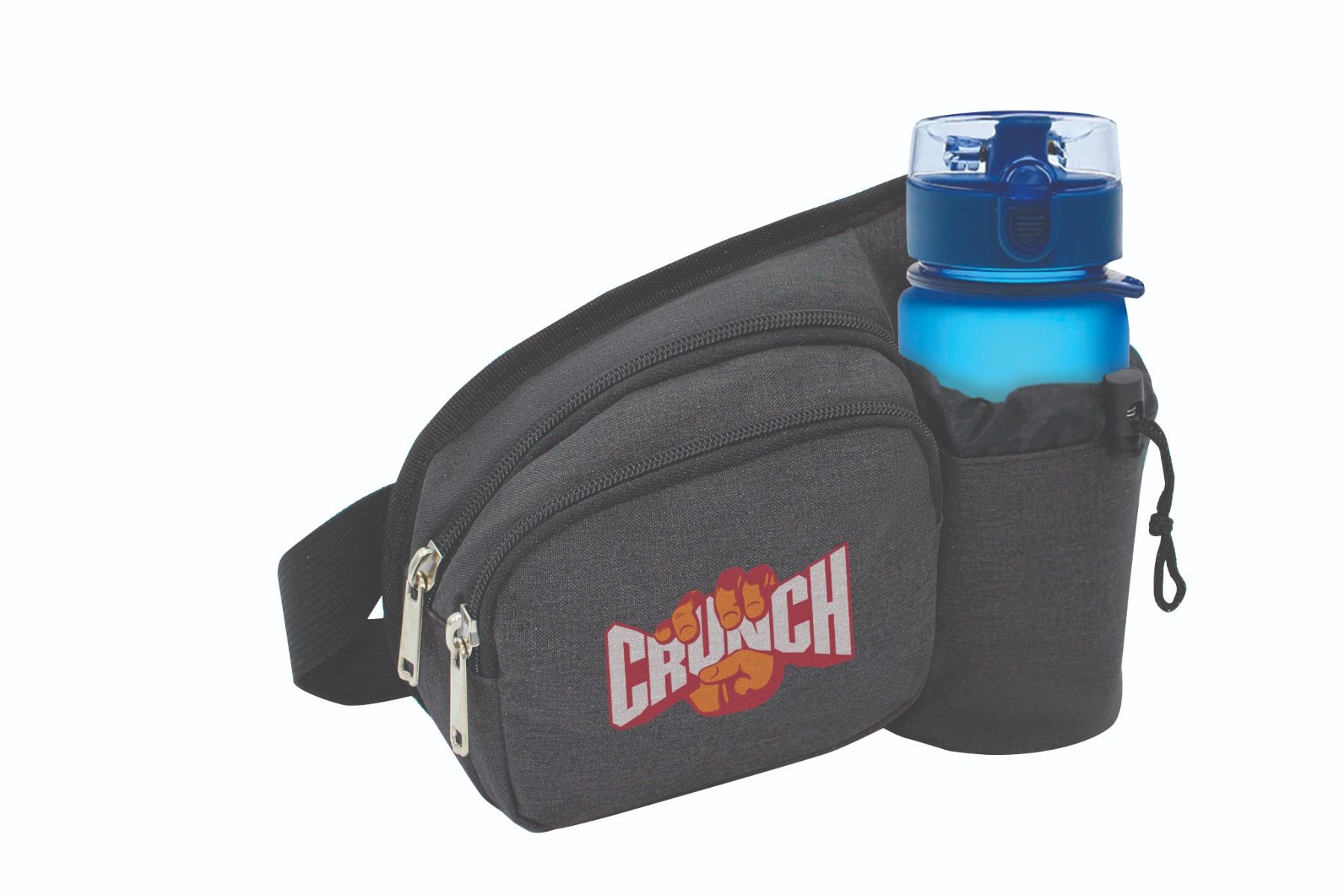 Heather Multi Pocket Fanny Pack with Bottle Holder 2