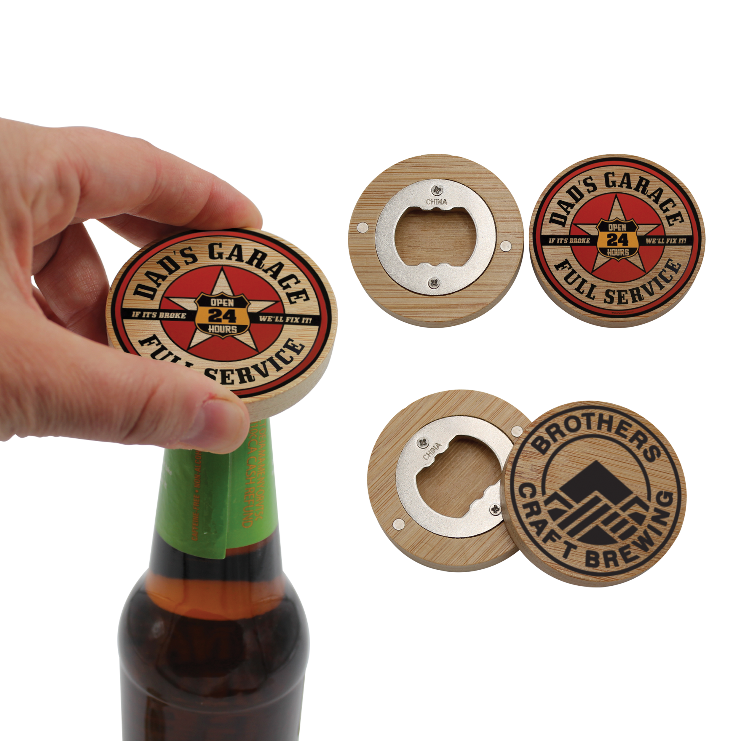 Bamboo Magnetic Bottle Opener 4