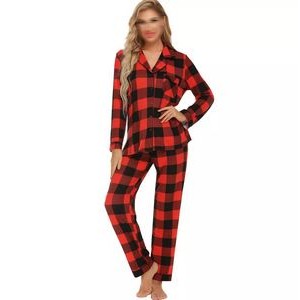 Christmas Pyjamas Printed Womens Sleepwear Pajamas Set 6