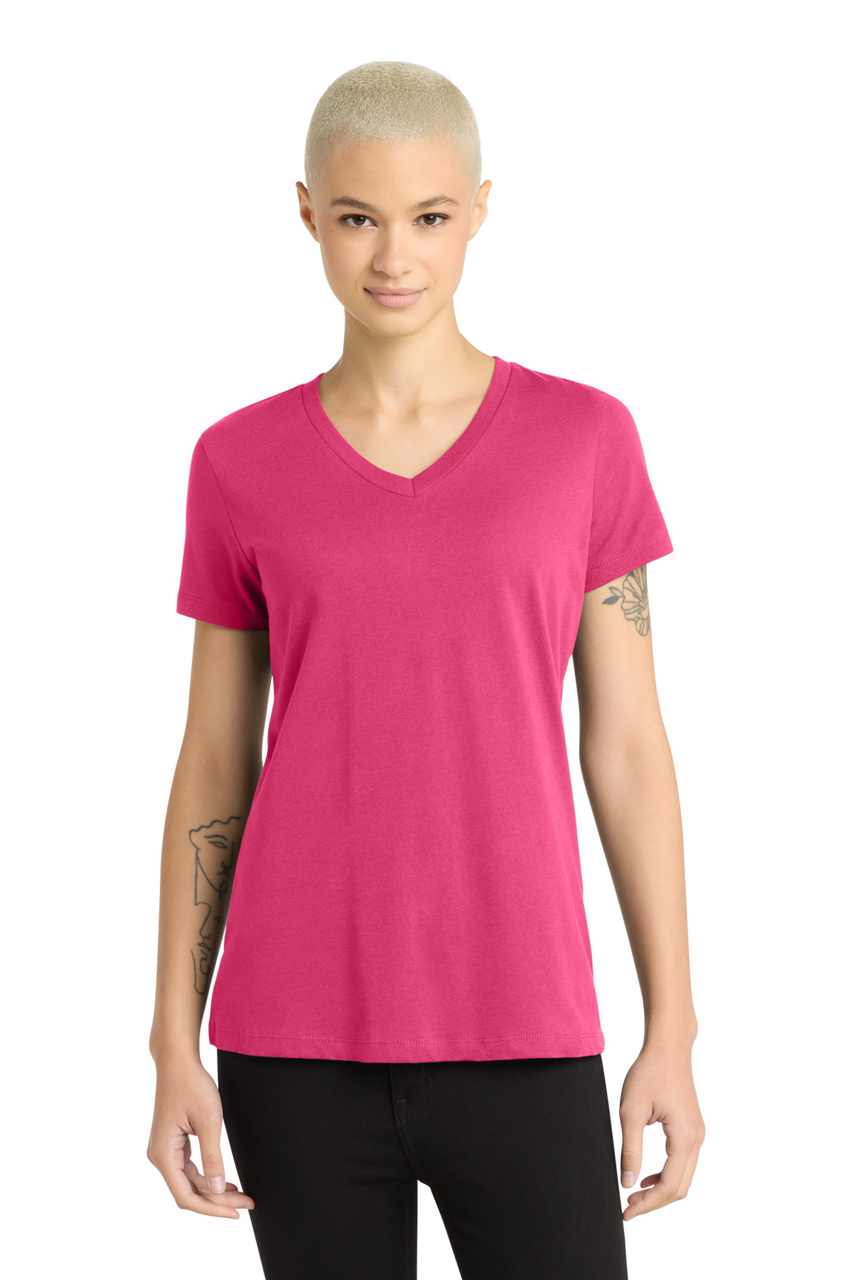 District - Women's Perfect Weight V-Neck Tee. DM1170L 106