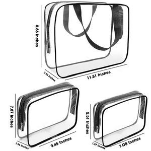 Waterproof Clear PVC Round Cosmetic Bag With Stitched Zipper 5
