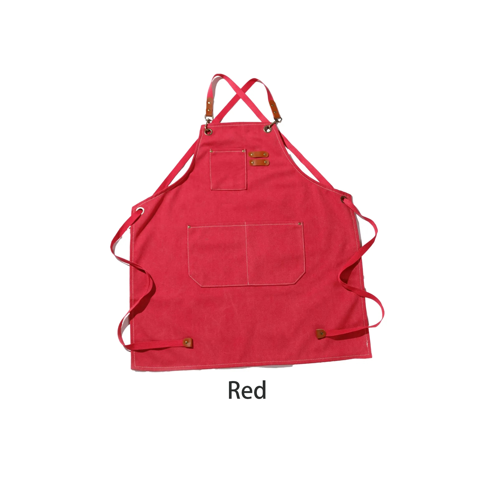 Durable Canvas Apron with Adjustable Straps and Pockets 2