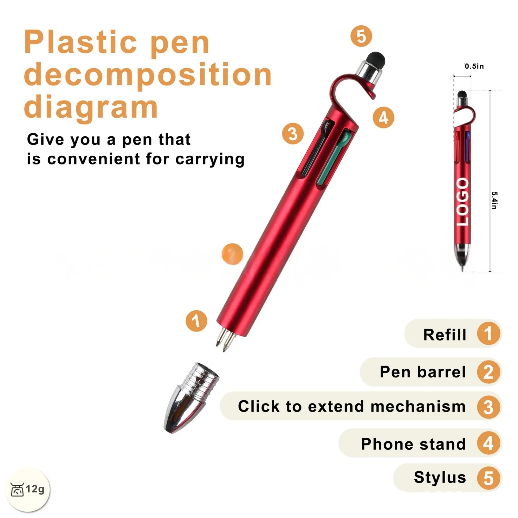 4-In-1 Multifunctional Phone Stand Stylus Ballpoint Pen 3