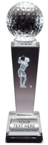 Crystal Tower Golf Female Award 9x2.5" 2