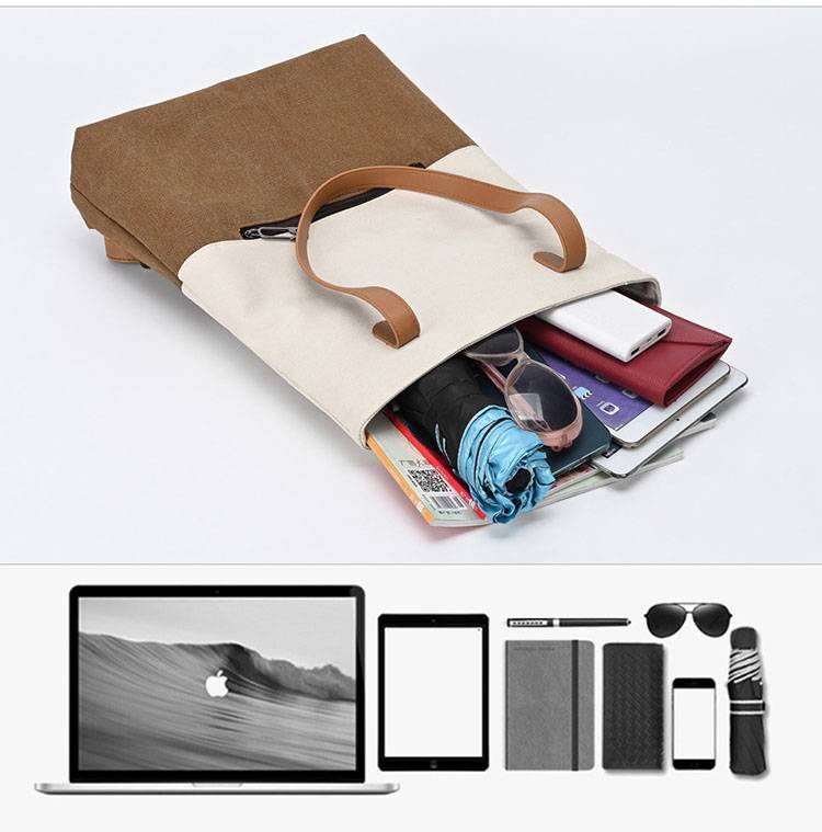 Simple Vintage Canvas Tote Bag 4