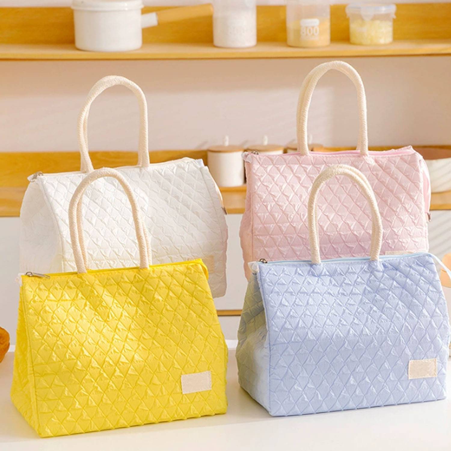 Waterproof Nylon Insulated Lunch Tote Bag Aluminum Lining 4