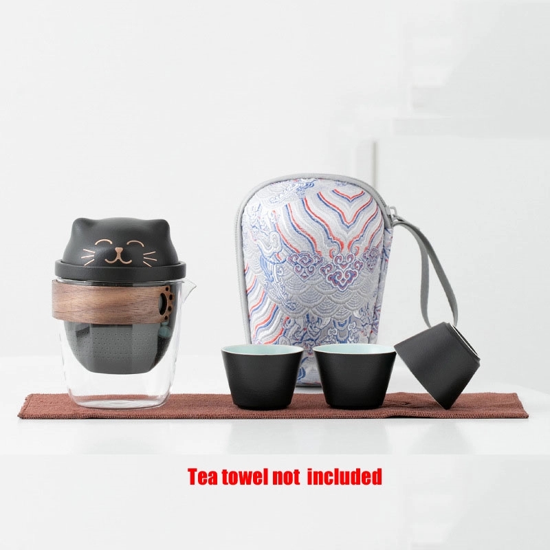 Custom Teapot With Infuser and Three GongfuTea Cups 3