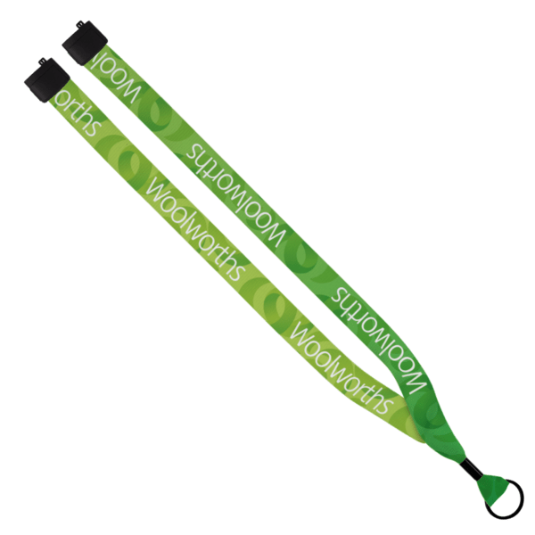3/4" rPET Dye-Sublimated Lanyard w/ Metal Crimp & Metal Split-Ring 46