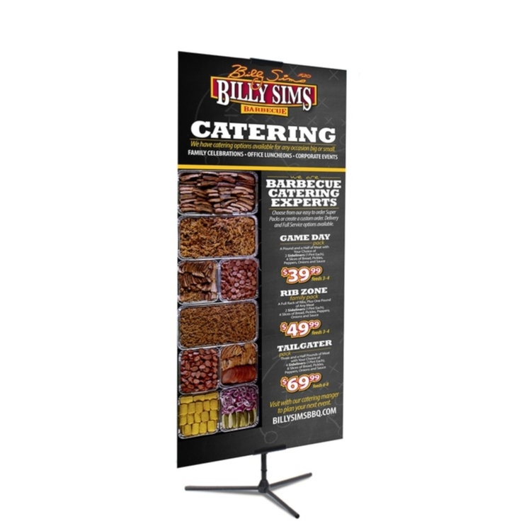 Adjustable Banner Stand, 33" x 84" Vinyl Banner, Single-Sided 1