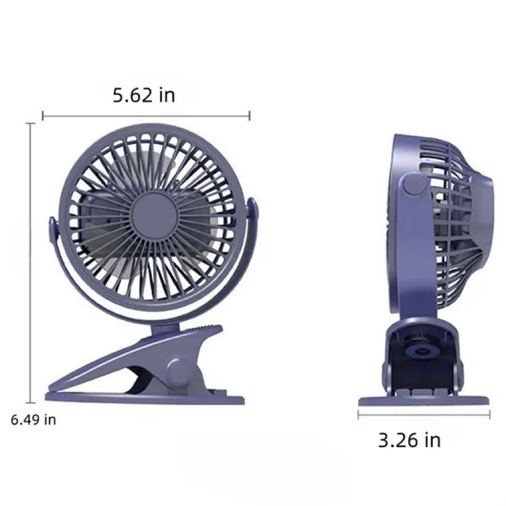 Clip-On Mini Fan with USB Rechargeable Battery 2
