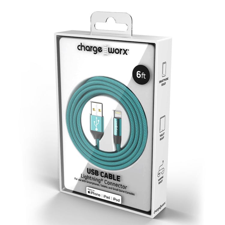 6' Lightning USB Cables - Turquoise 2