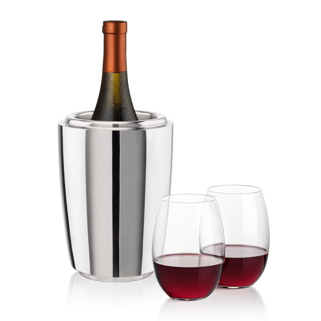 Pescara Wine Cooler & Carlita Stemless Wine Set 2
