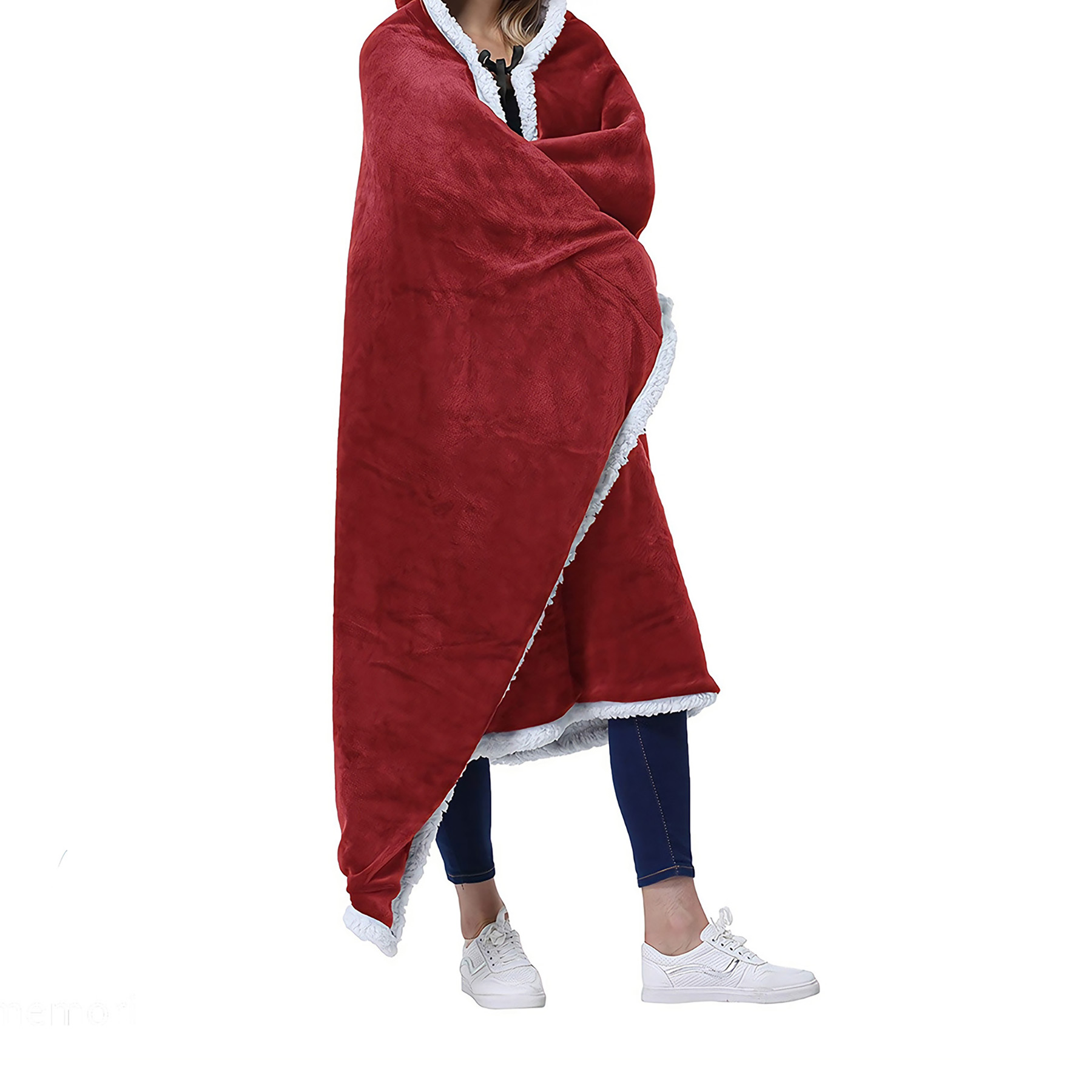 Polyester Sherpa Hooded Blanket 5