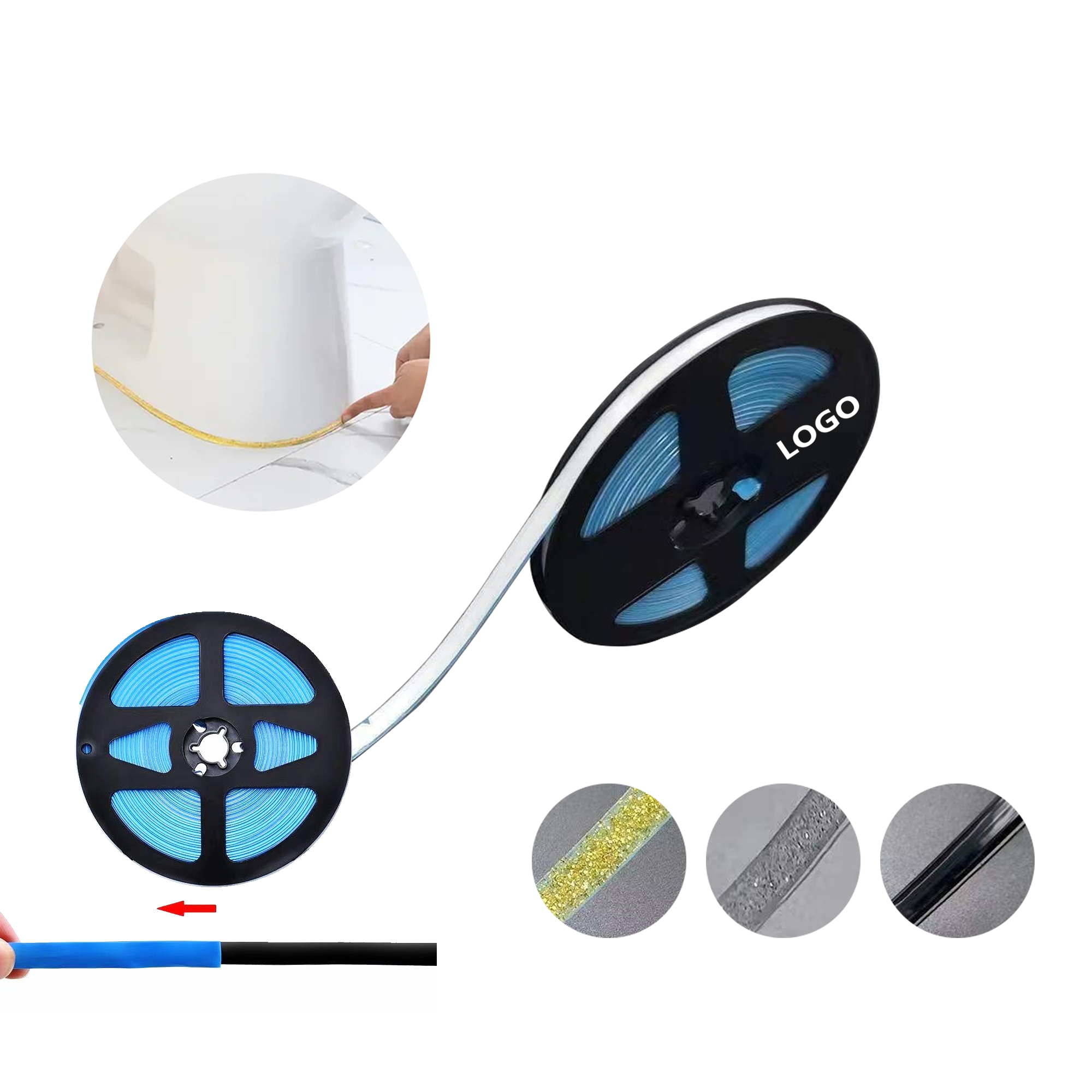 Flexible Self-Adhesive Caulk Tape Strip 2