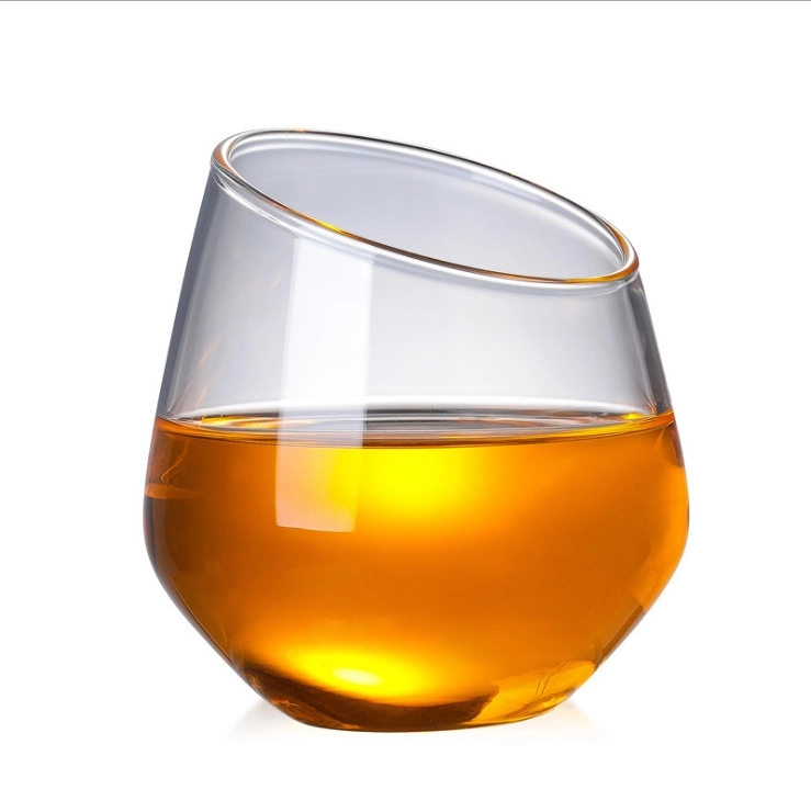 12oz Creative Fashion Glass Cup With Diagonal Mouth 2