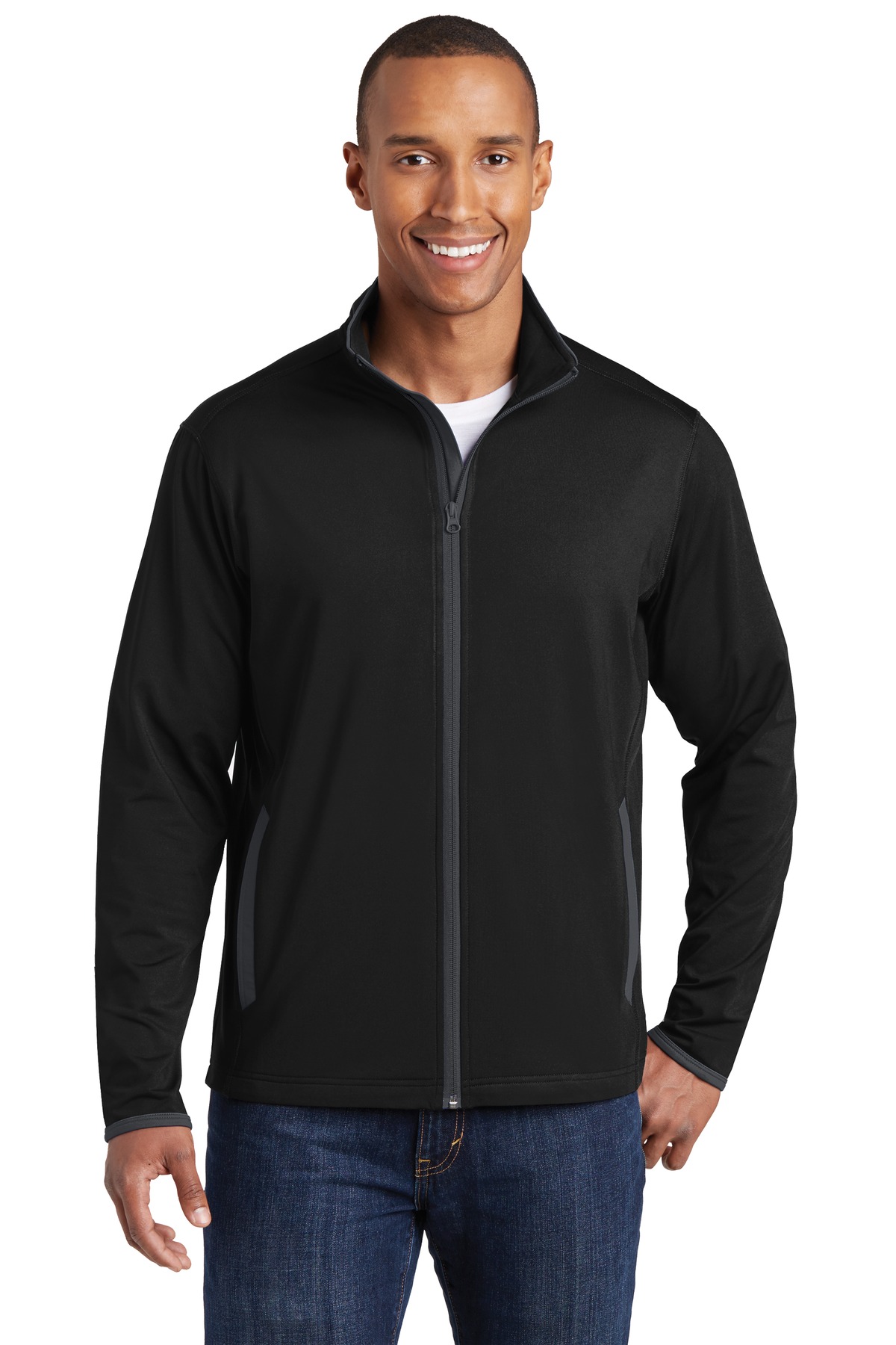 Sport-Wick Stretch Contrast Full-Zip Jacket