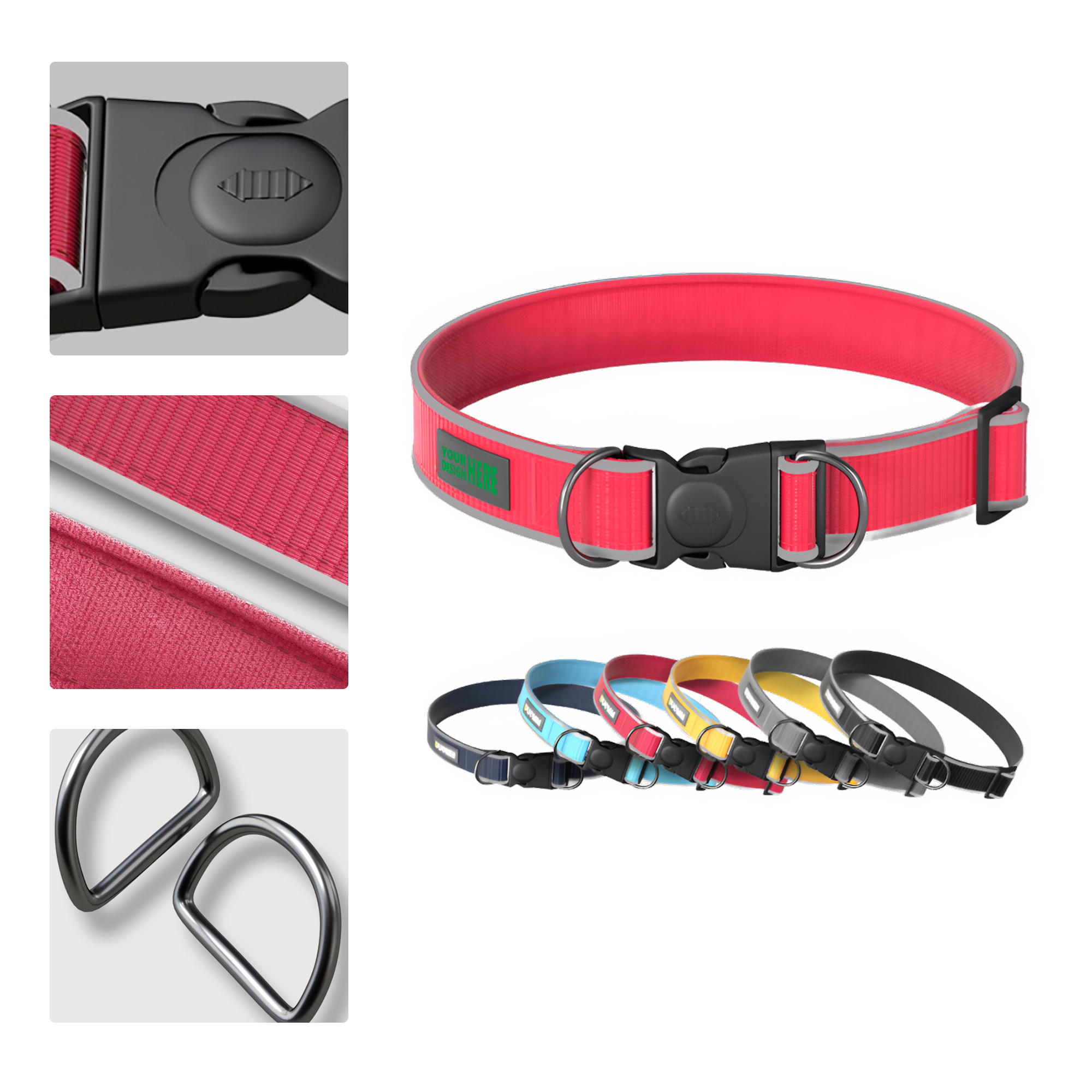 MOQ 50 Reflective Anti-Escape Adjustable Dog Collar 1