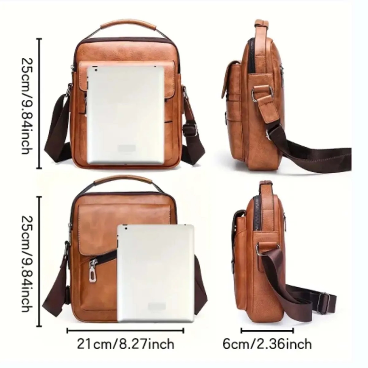 Large Capacity PU Leather Handbag Crossbody Bag Briefcases 10