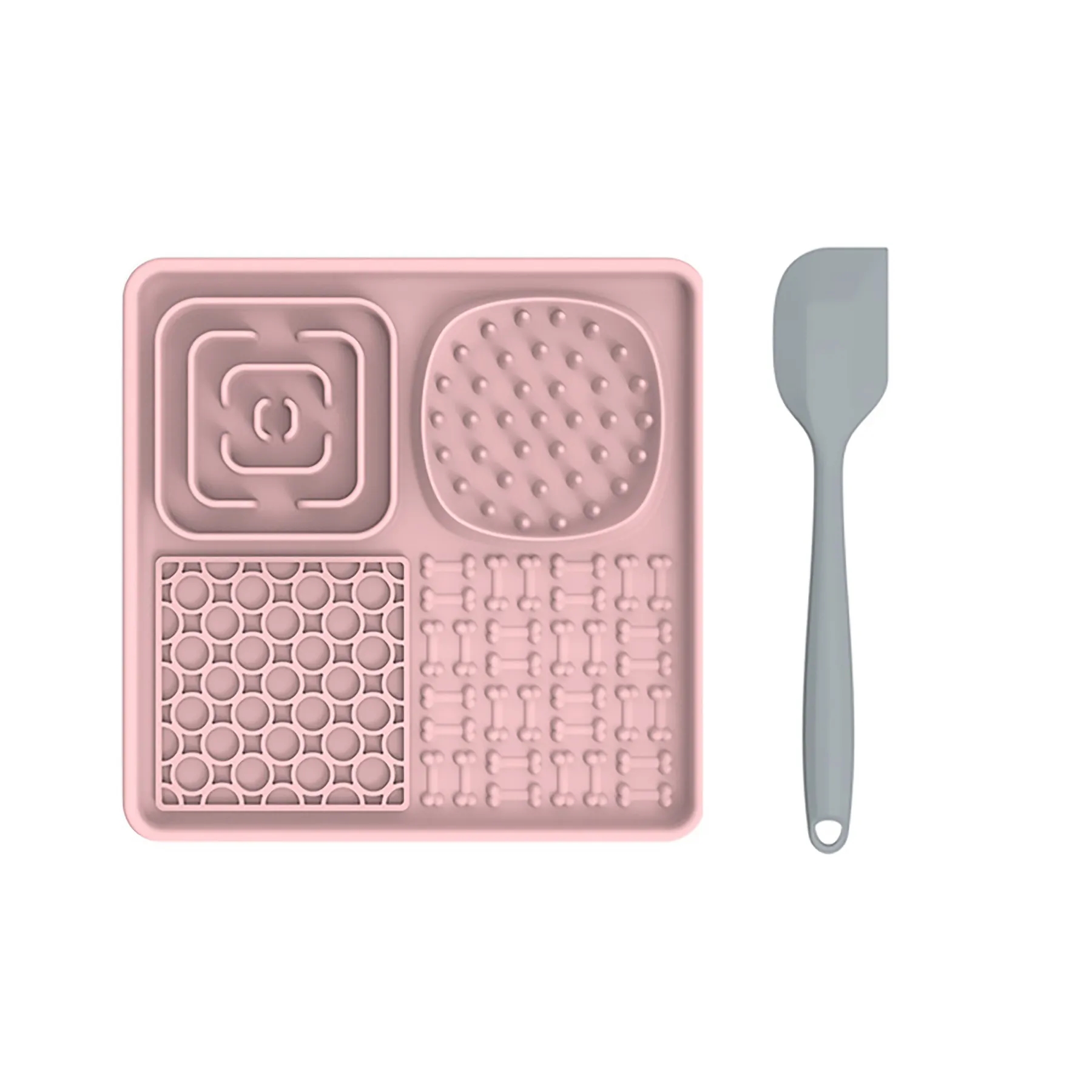 Silicone Square Pet Licking Pad With Scraper 3