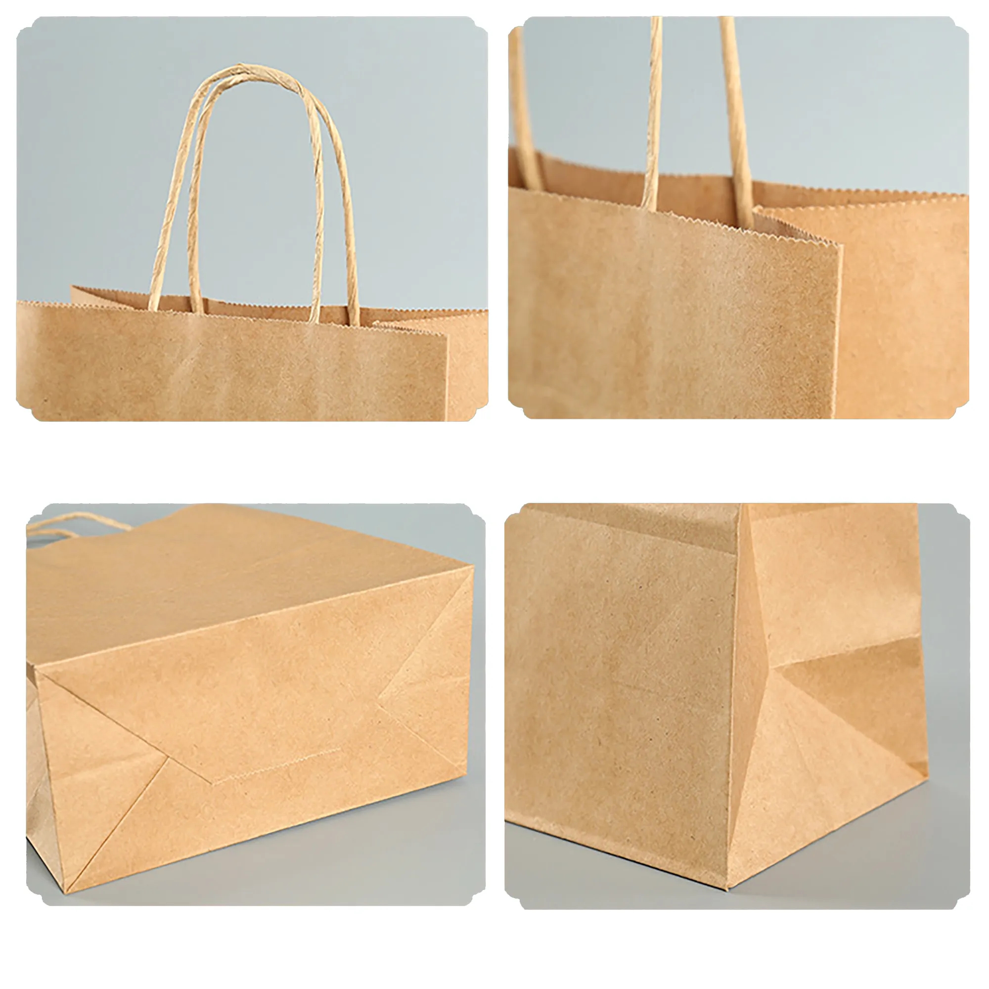 Kraft Paper Shopper Tote Bag MOQ 100PCS 13