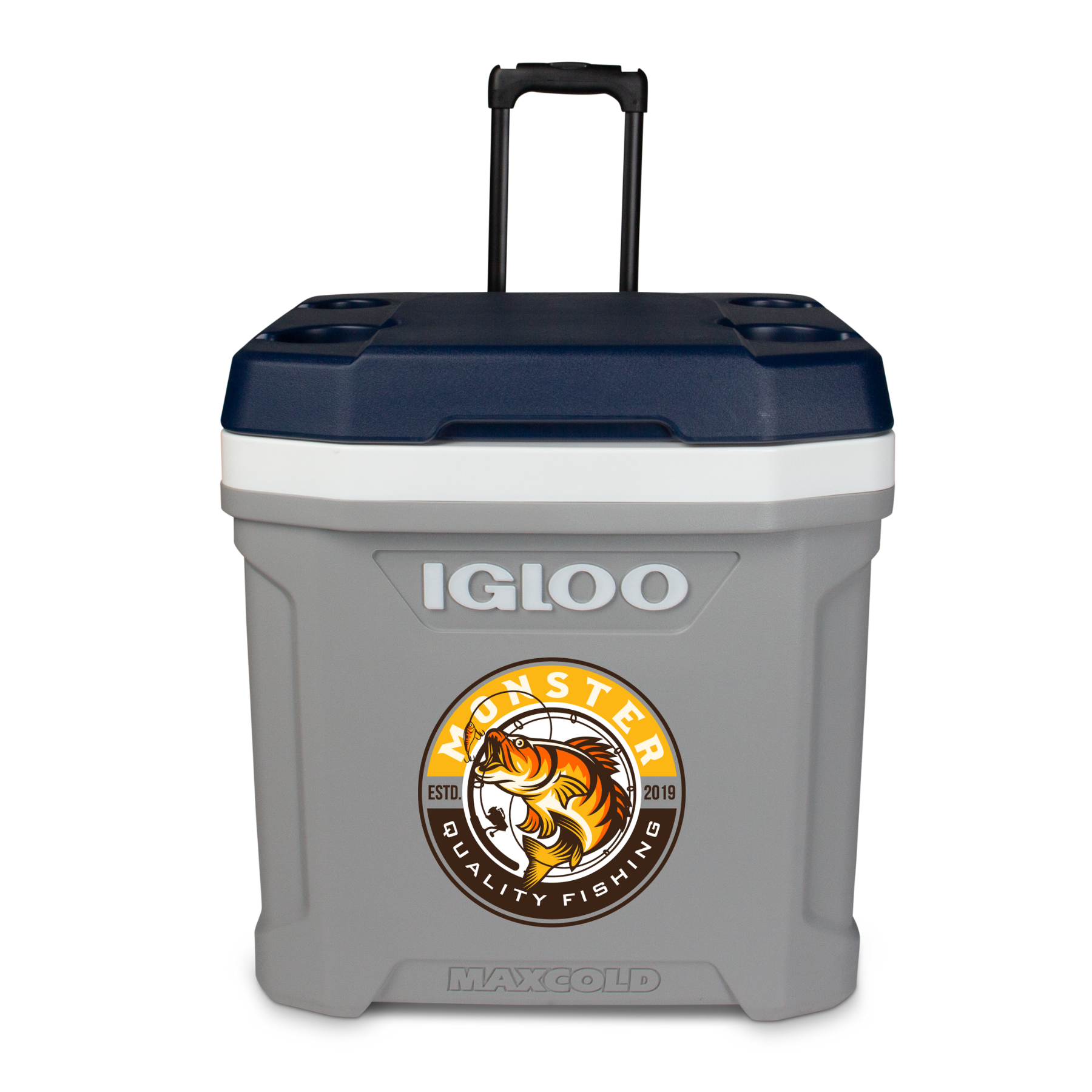 IGLOO MAXCOLD LATITUDE 62 QT ROLLER BLANK* COOLER (Carbonite/Aegean Sea)