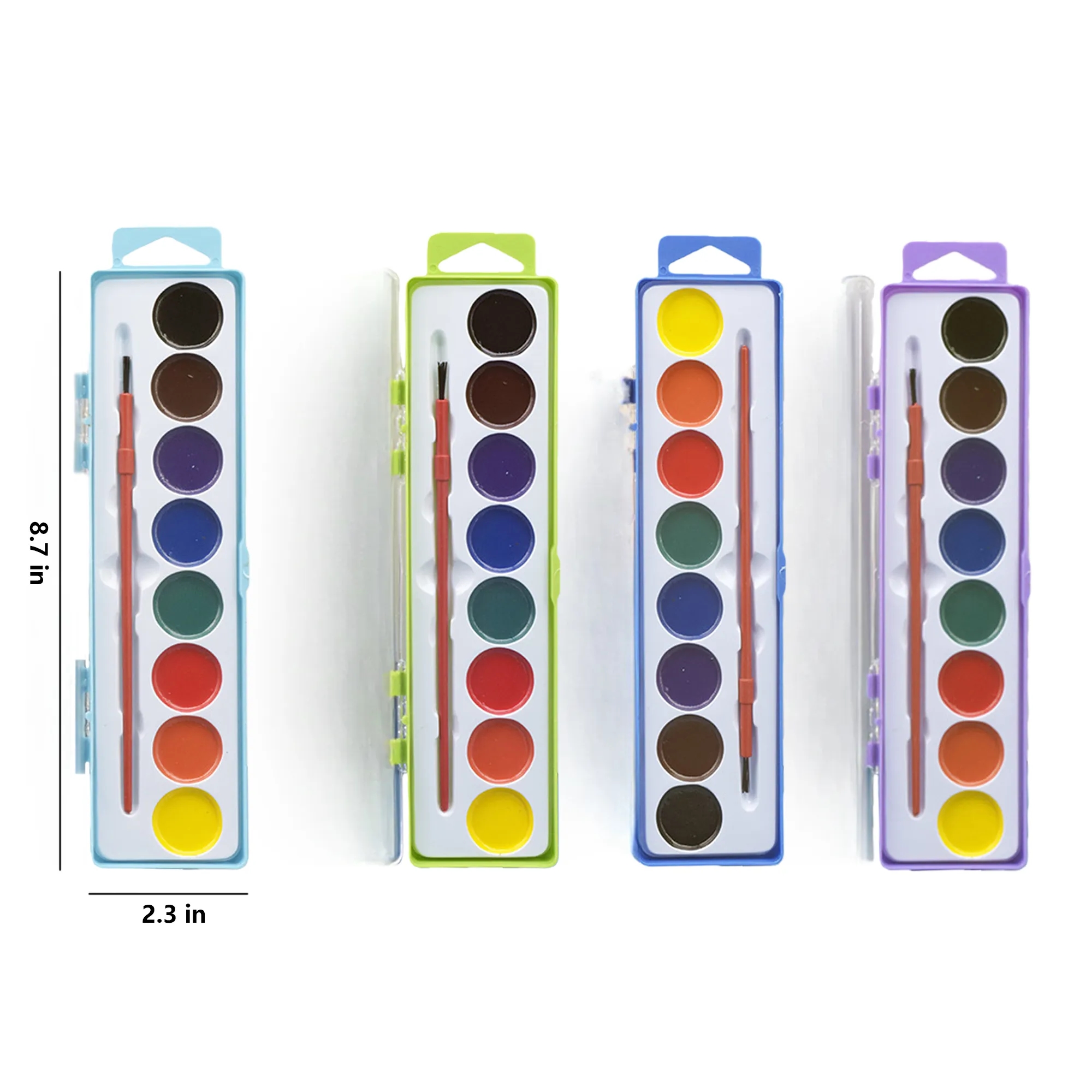 8-Color Solid Watercolor Paint Set For Kids 7