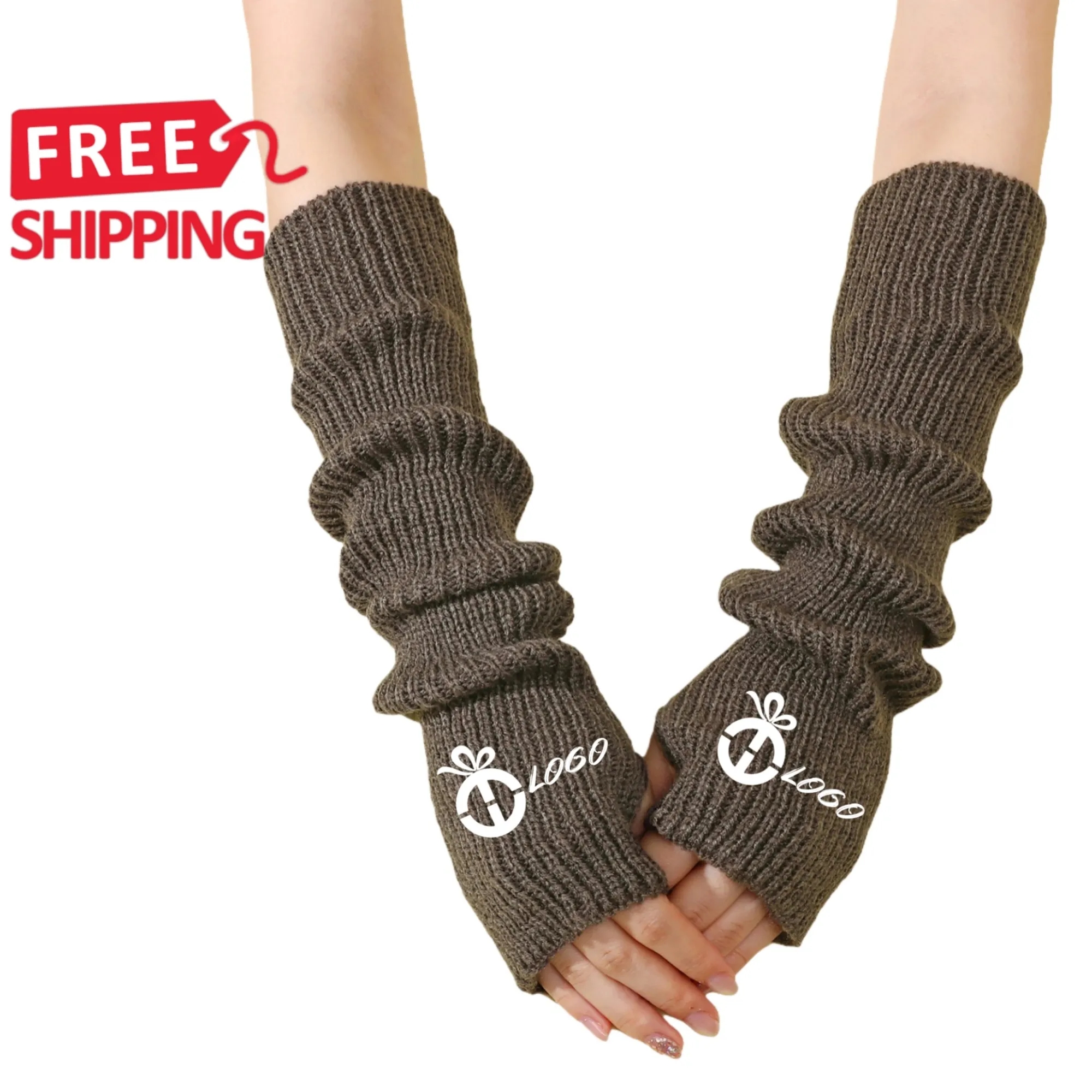 Long Fingerless Knit Winter Arm Warmers 11