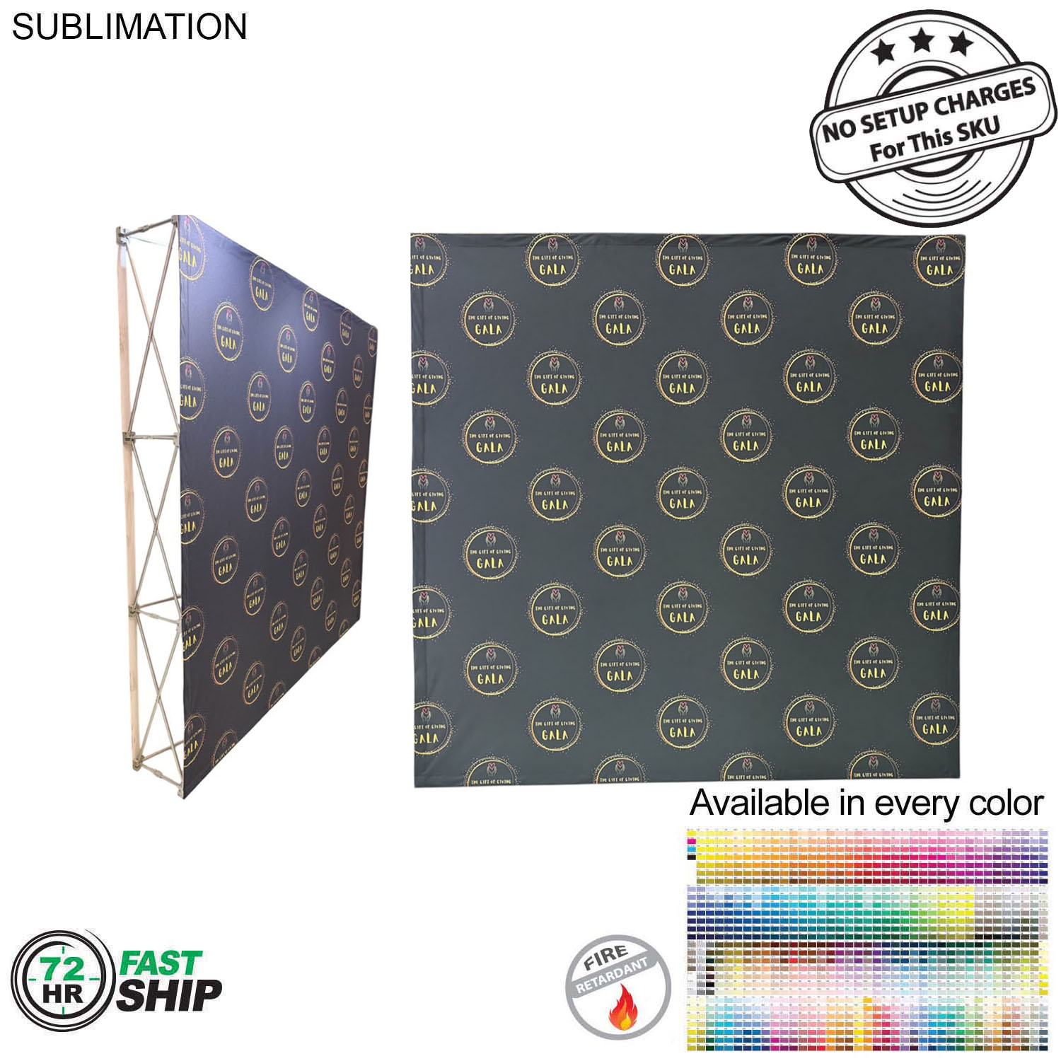 72 Hr Fast Ship - 7.5' Straight Wall Full Height Tension Fabric Pop-up Display Kit, NO SETUP CHARGE 5