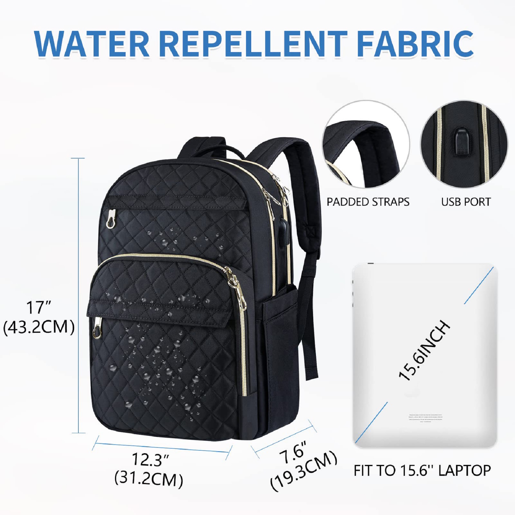15.6 Inch Stylish Daypack with USB Charging Port 2