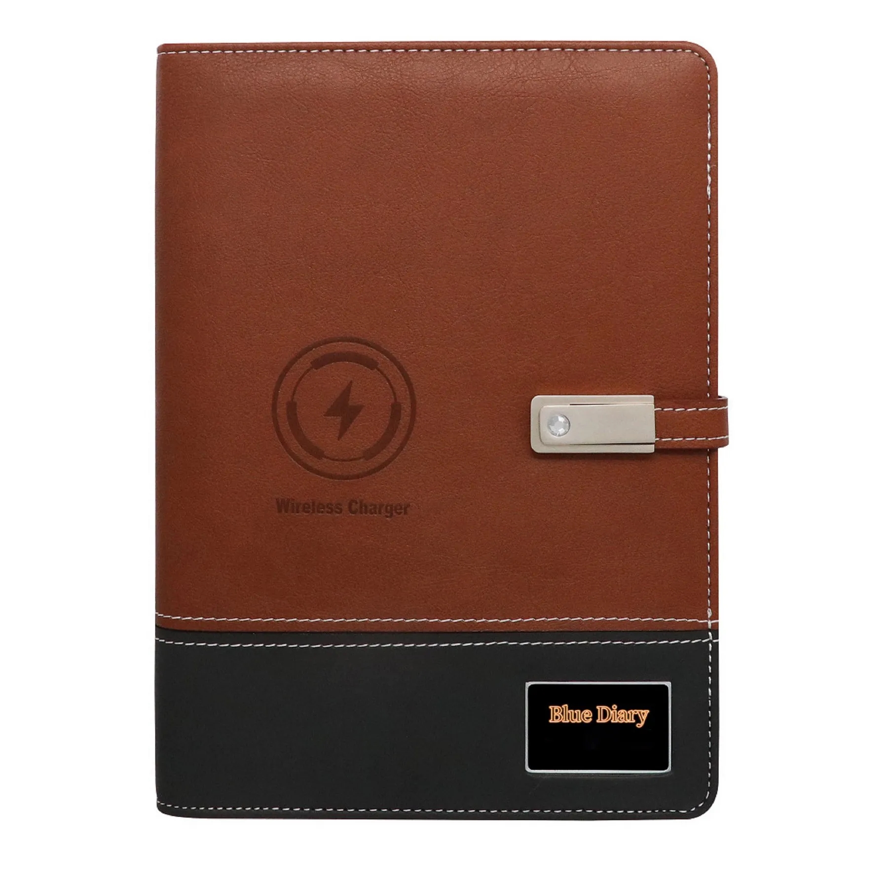PU Leather Notepad w/ 8000mAh Power Bank & Wireless Charger 3