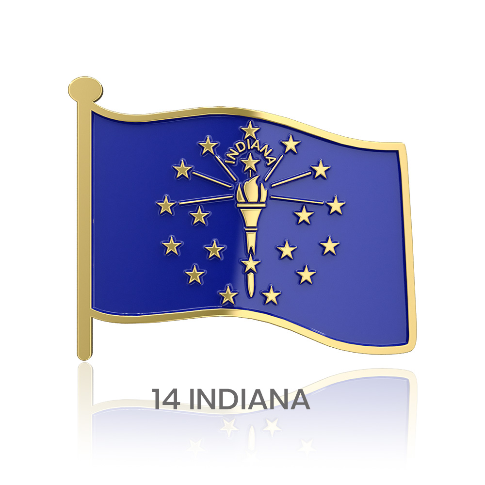 1" Stock Flag Pins 43