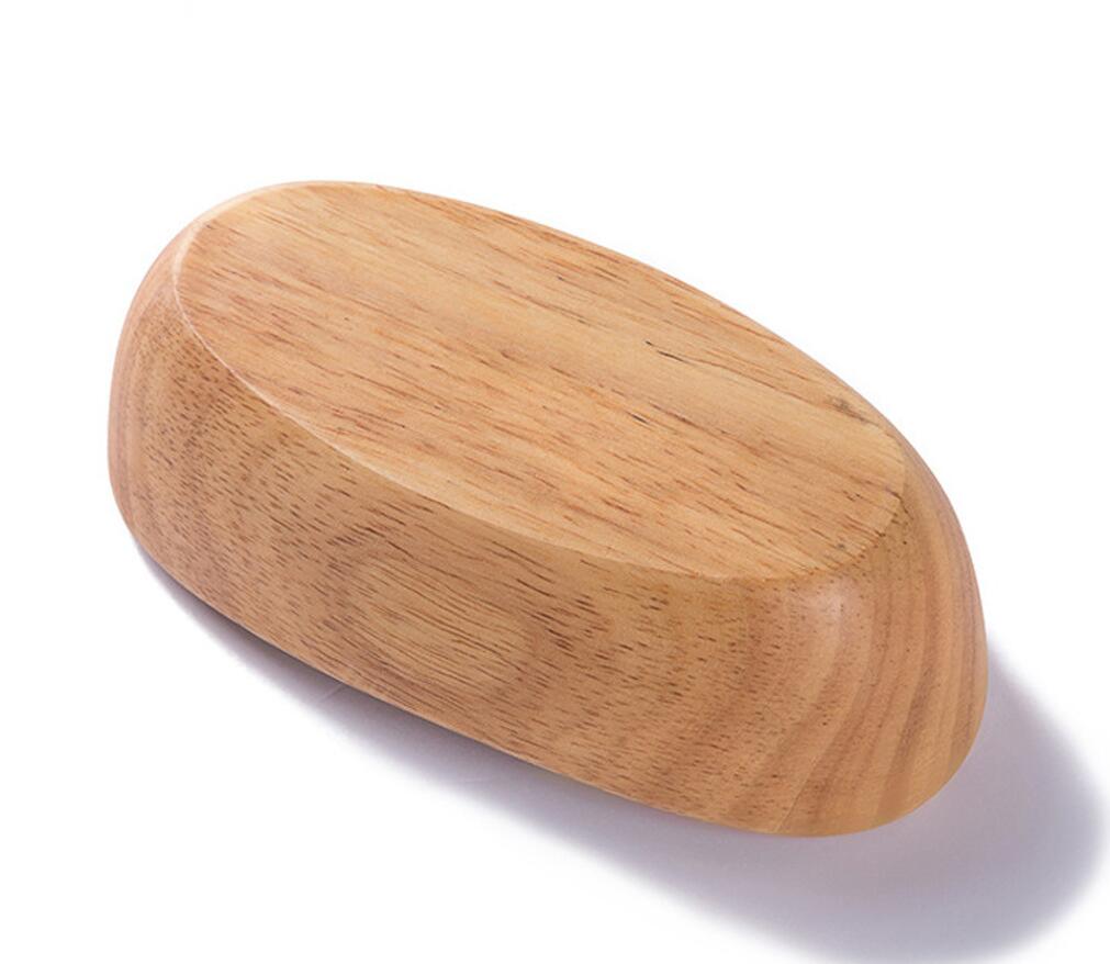 8-Inch Rubberwood Boat-Shape Serving Bowl for Fruit & Snacks 2