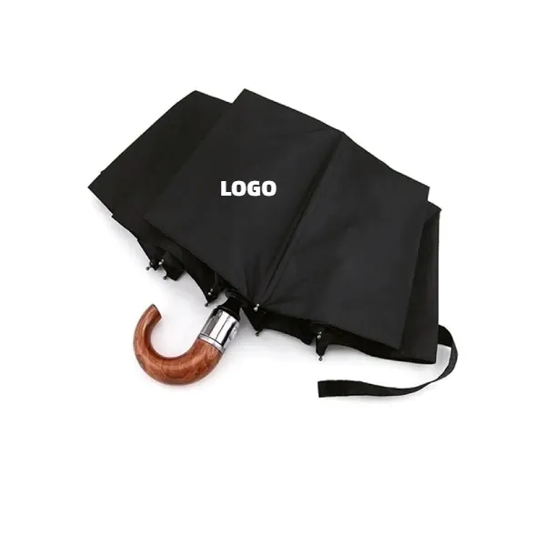 Automatic folding umbrella with hook handle 2