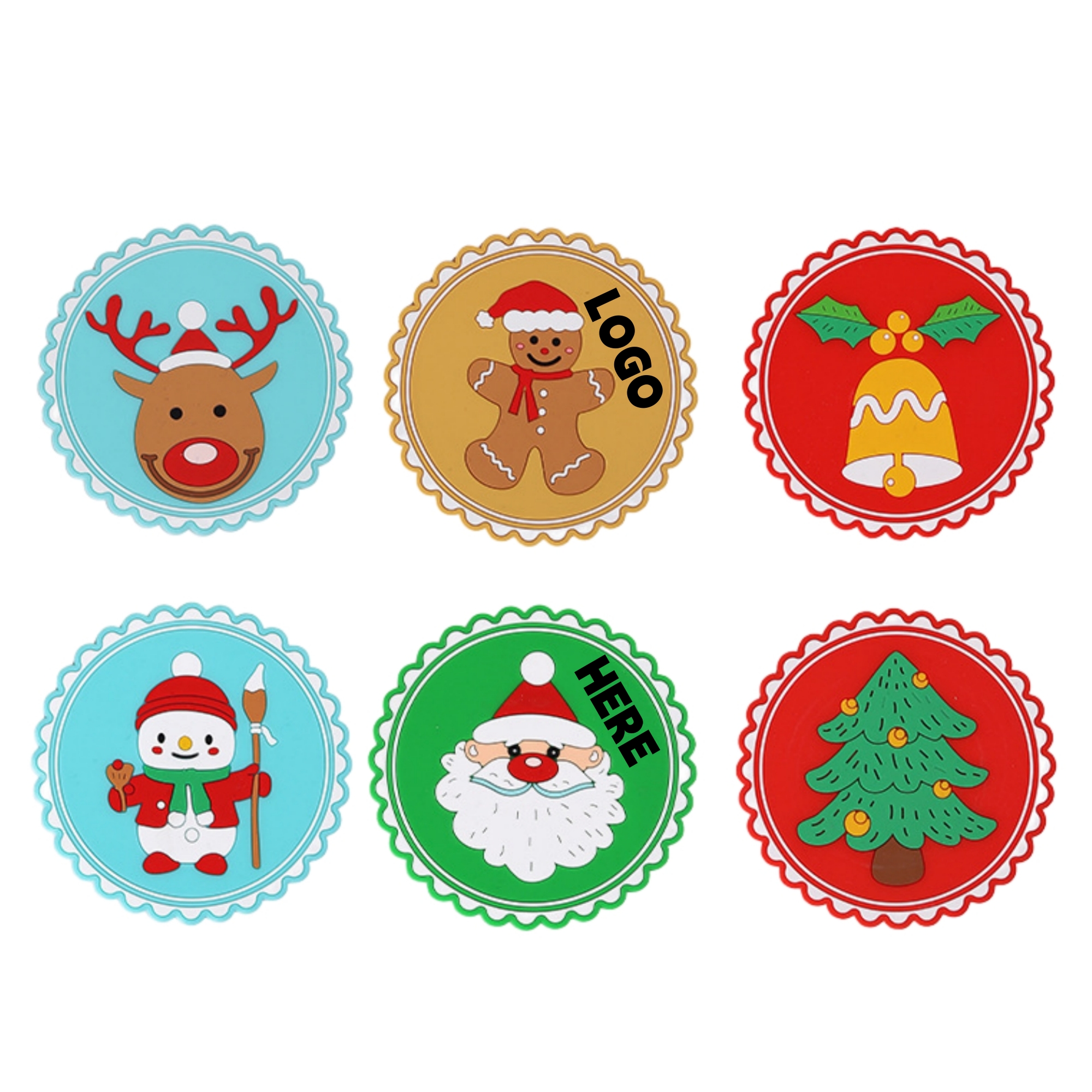 Christmas Rubber Vacation Drink Cup Coasters 6