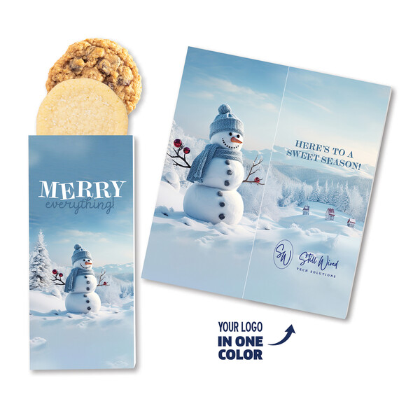 One Color Foil-Stamped Stock Snowman Sweeter Cards with Homestyle Cookie Duo