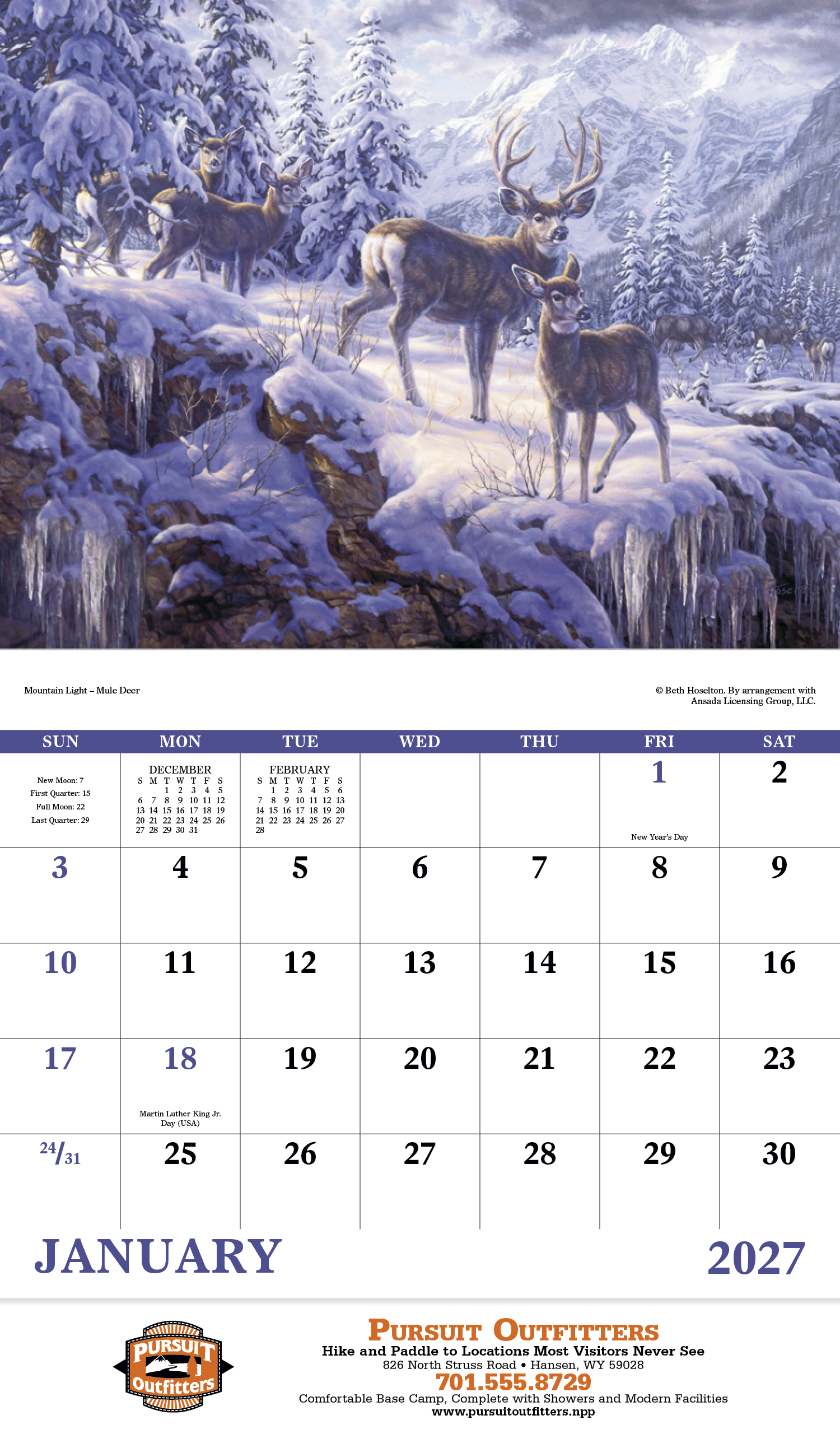 Good Value™ Wildlife Canvas - Stapled Calendar 28