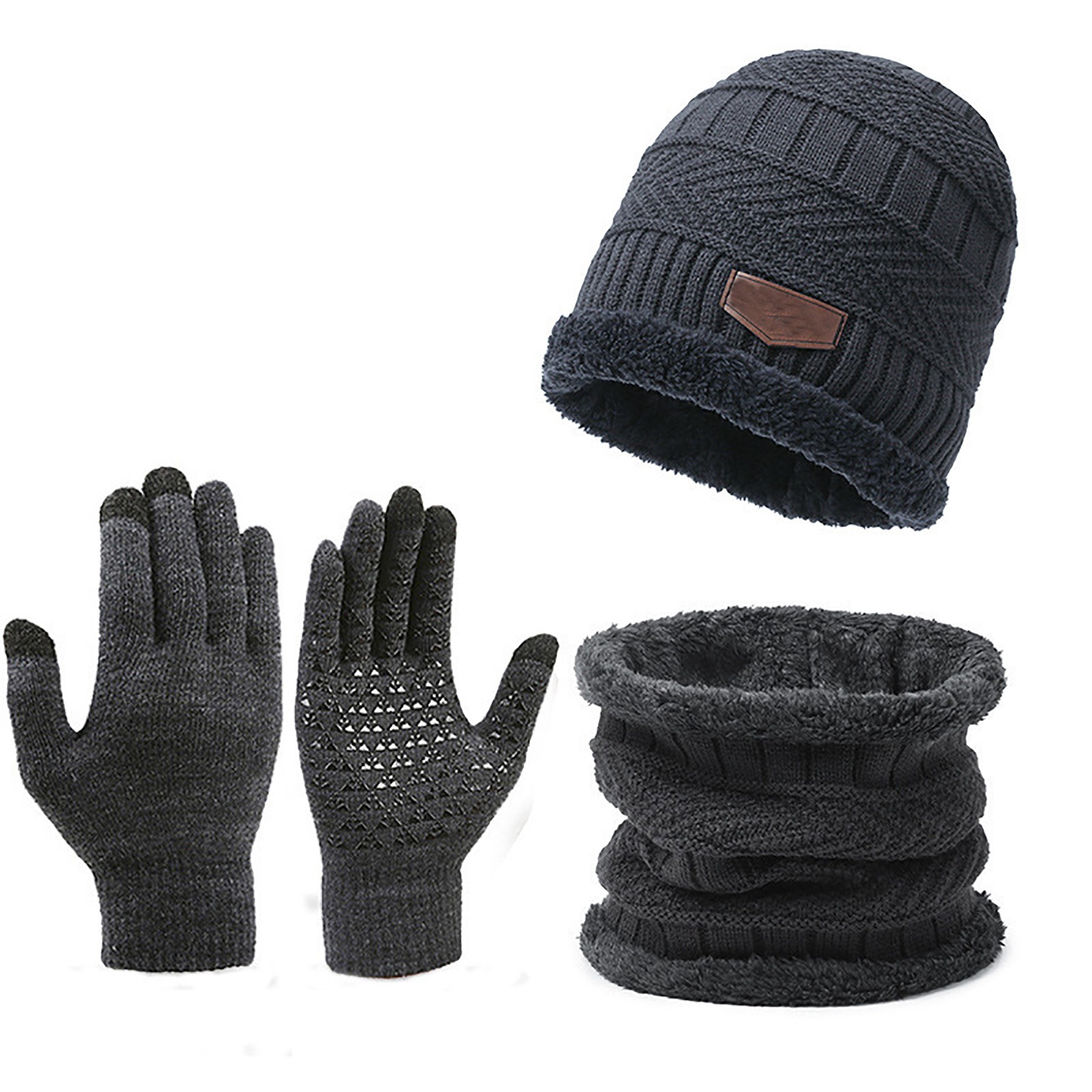 Winter Beanie Scarf Glove Set 6