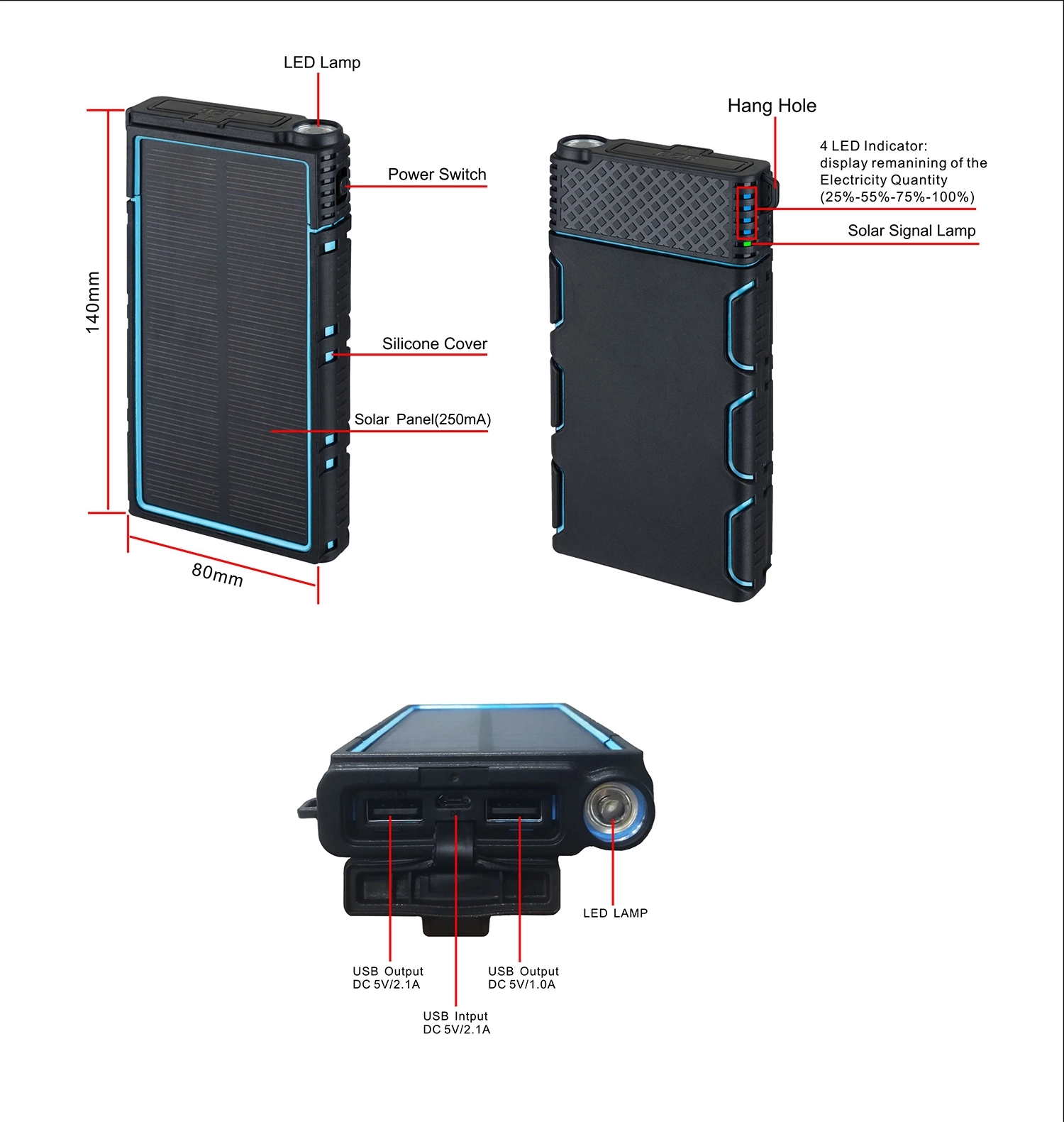 Waterproof Solar Power Bank 3