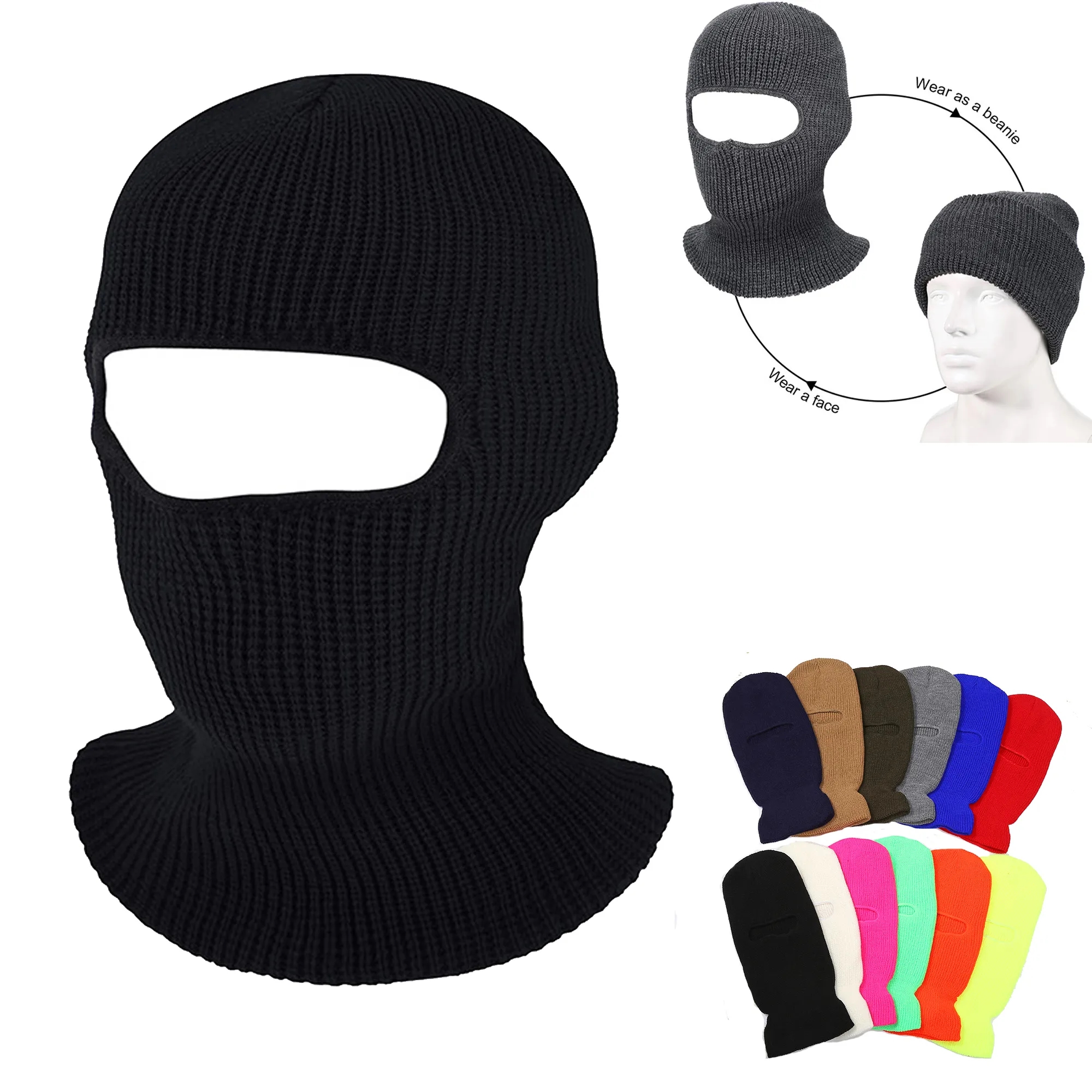 Winter Warm Knit Ski Balaclava Mask MOQ50pcs