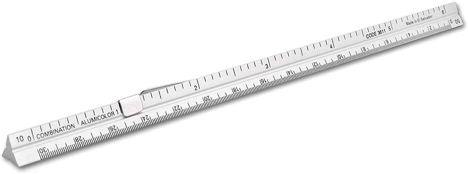 6" Combination Architect/Engineer Pocket Scale with Clip 7