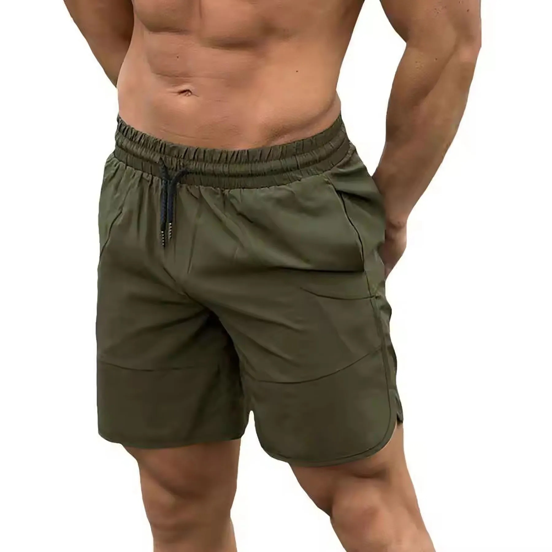 Men's Gym Shorts Quick Dry Training Running Belt Pockets 8