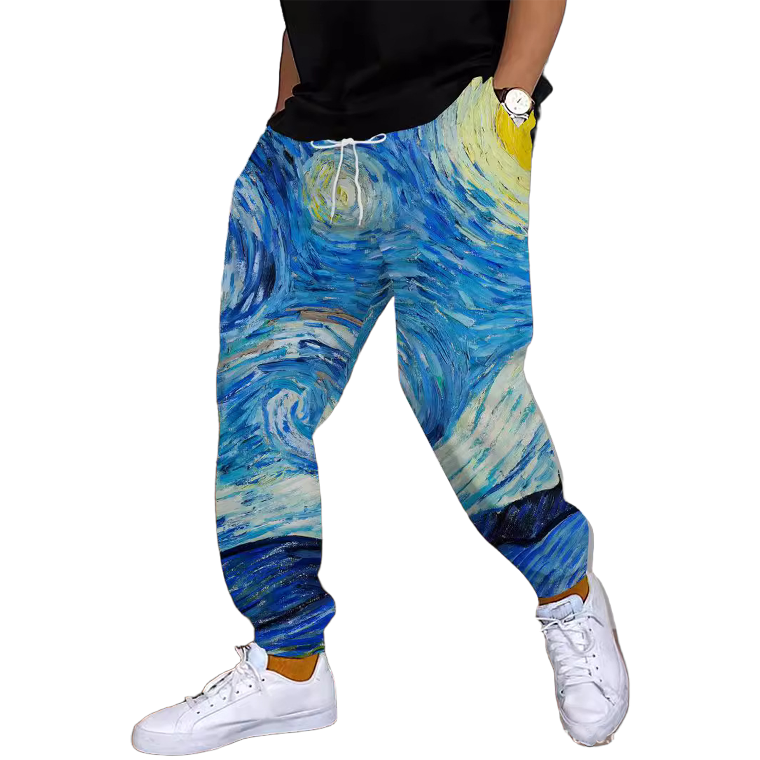 Men Sports Jogger 3D Printed Casual Pants w/ Drawstring 5