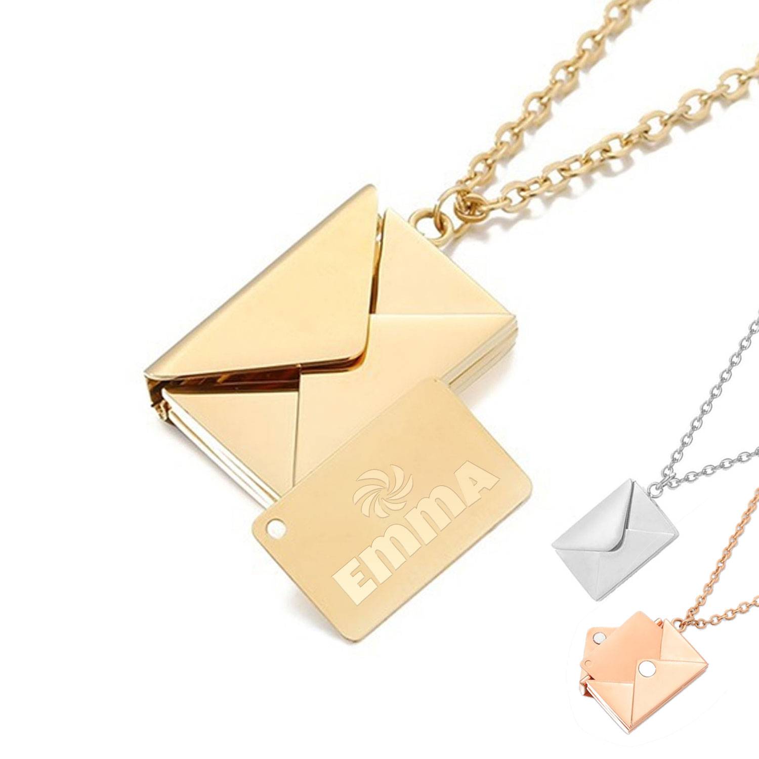 Customized Envelope Necklace with Message 10
