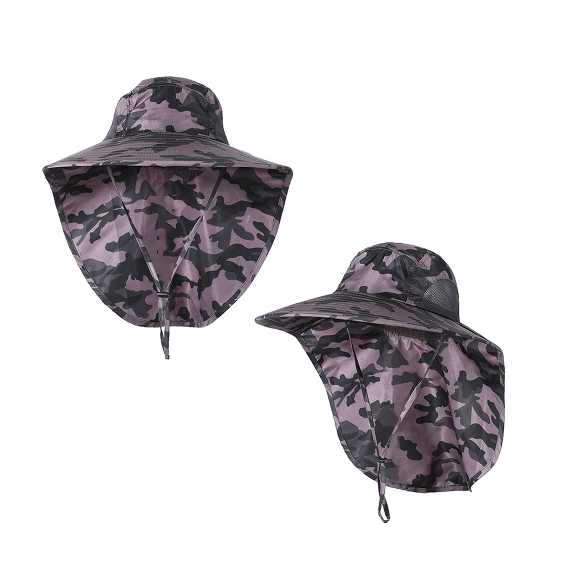 Wide Brim Sun Shield Hat With Neck Flap 17