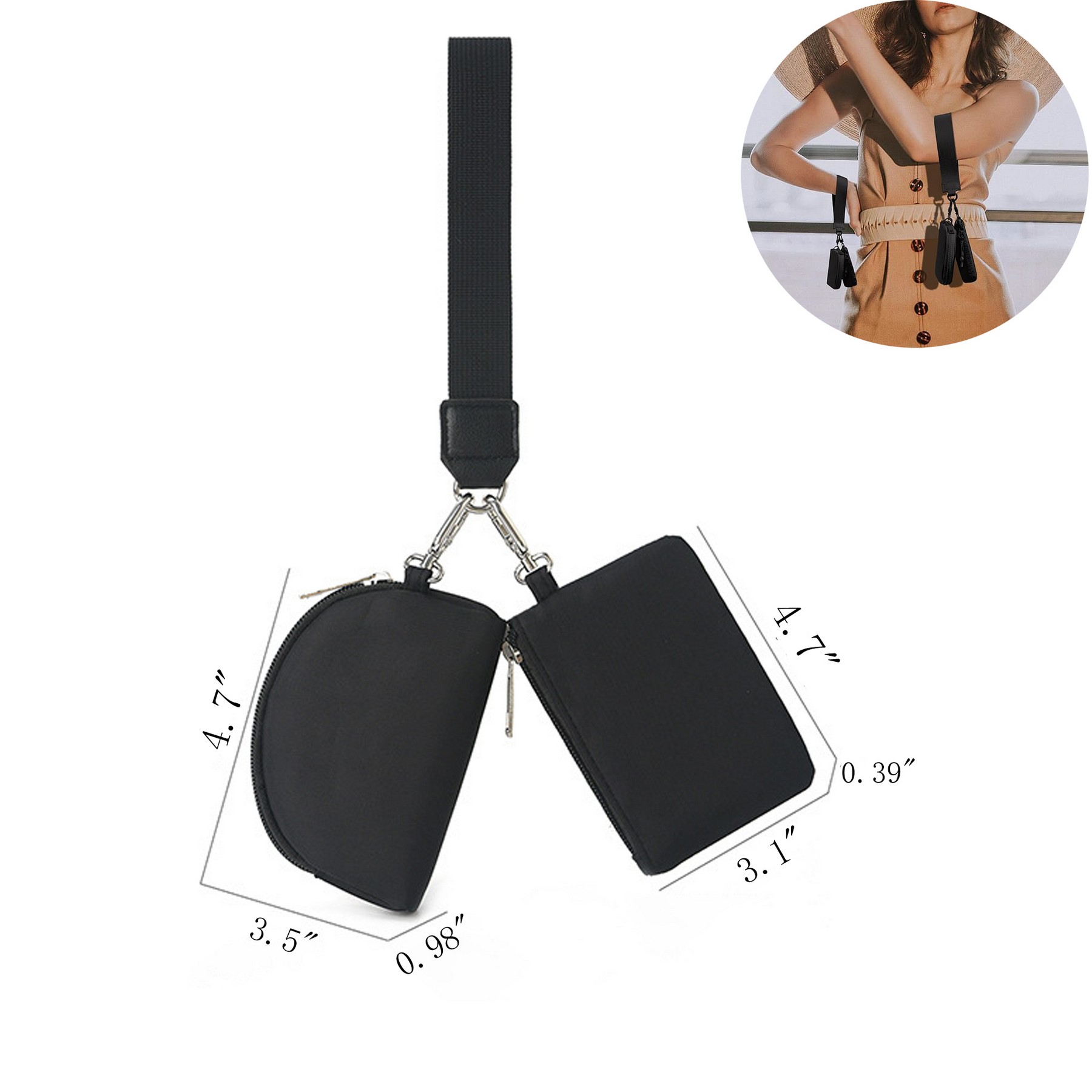Portable Keychain Wristlet Wallet 5